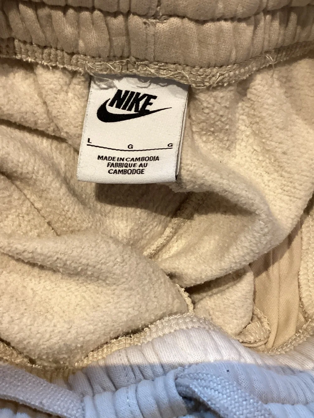 Nike Kids Beige Cargo Joggers with White Logo